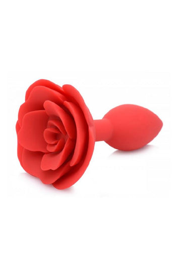 XR Brands - Booty Bloom Rose Silicone Anal Plug - Red - Stag Shop