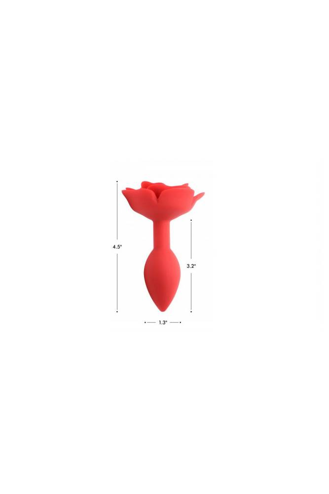 XR Brands - Booty Bloom Rose Silicone Anal Plug - Red - Stag Shop