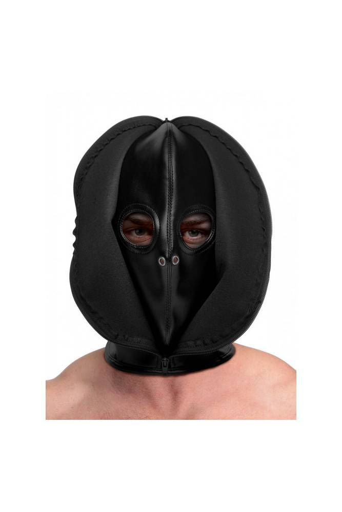 XR Brands - Strict - Zip Front Bondage Hood - Black - Stag Shop