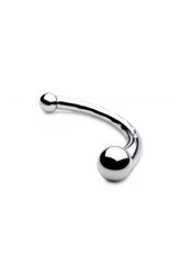 XR Brands - Master Series - Chrome Crescent Dual Ended Dildo - Silver - Stag Shop
