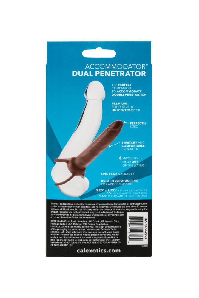 Cal Exotics - Accommodator Dual Penetrator Strap-On - Brown - Stag Shop