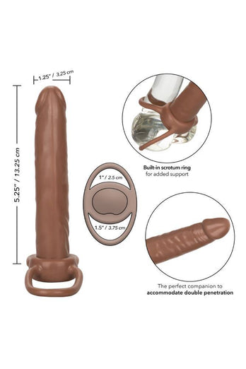 Cal Exotics - Accommodator Dual Penetrator Strap-On - Brown - Stag Shop