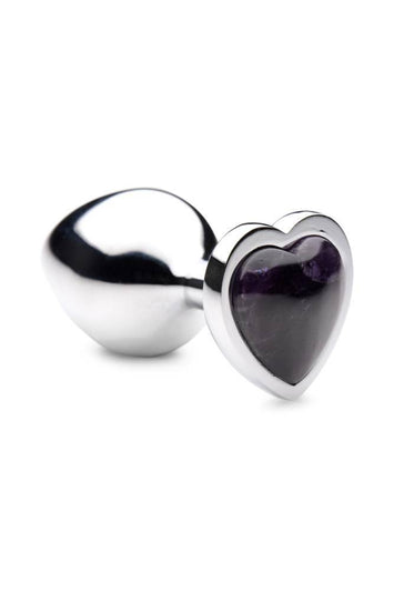 XR Brands - Booty Sparks - Heart-Shaped Amethyst Butt Plug - Medium - Stag Shop
