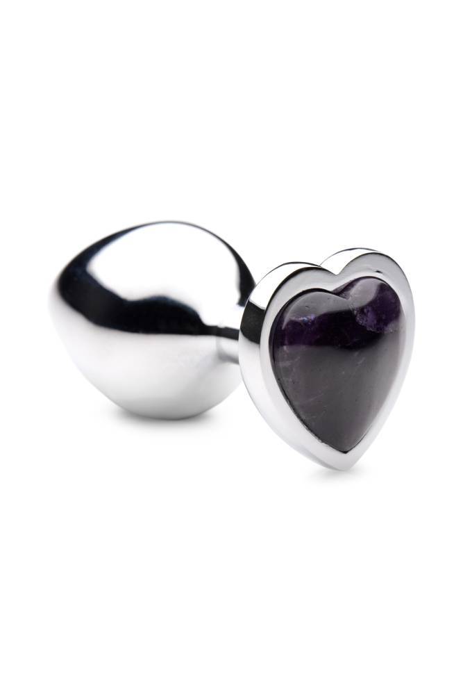 XR Brands - Booty Sparks - Heart-Shaped Amethyst Butt Plug - Medium - Stag Shop