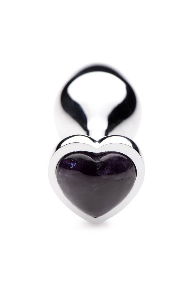 XR Brands - Booty Sparks - Heart-Shaped Amethyst Butt Plug - Medium - Stag Shop