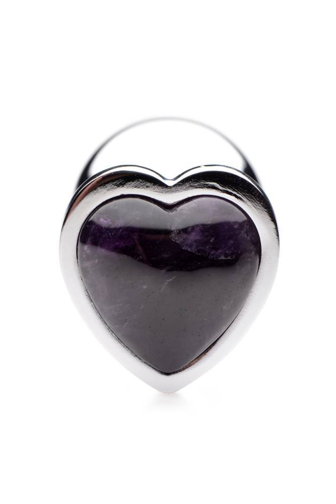 XR Brands - Booty Sparks - Heart-Shaped Amethyst Butt Plug - Medium - Stag Shop