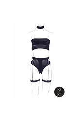 Shots Toys - Le Désir - SHA008 - Ananke Three Piece Bandeau & Panty Set - Black - OS - Stag Shop