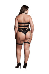 Shots Toys - Le Désir - SHA008 - Ananke Three Piece Bandeau & Panty Set - Black - OS/XL - Stag Shop