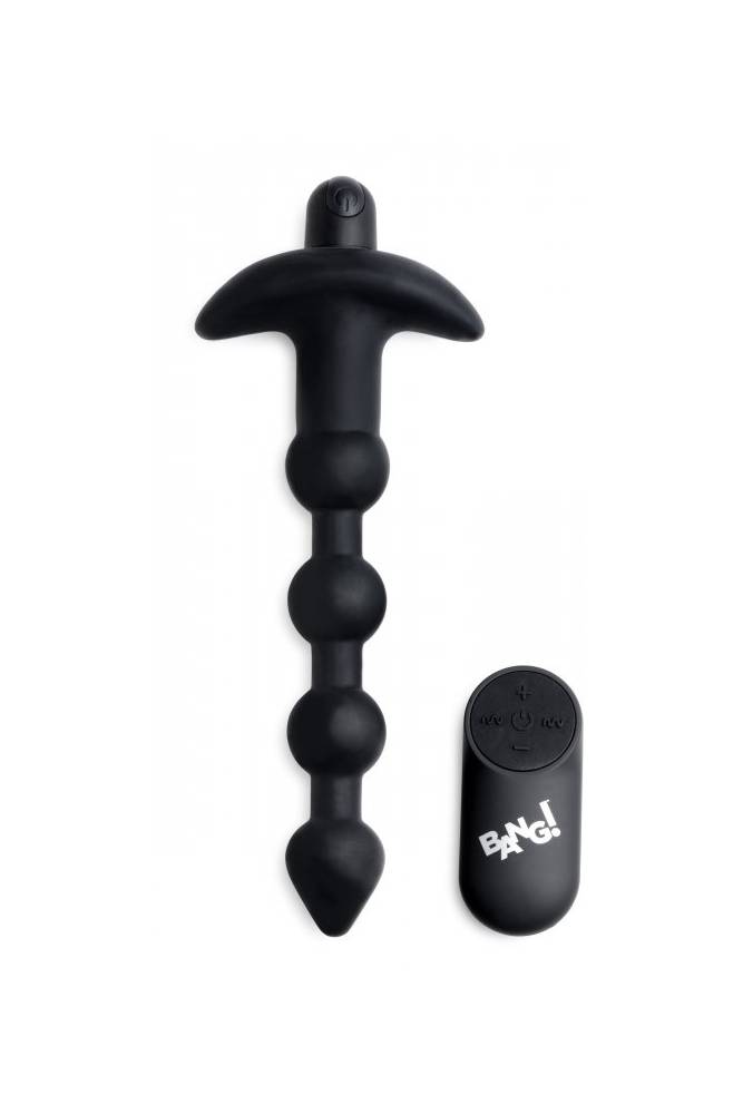 XR Brands - BANG - Remote Control Vibrating Anal Beads - Black - Stag Shop