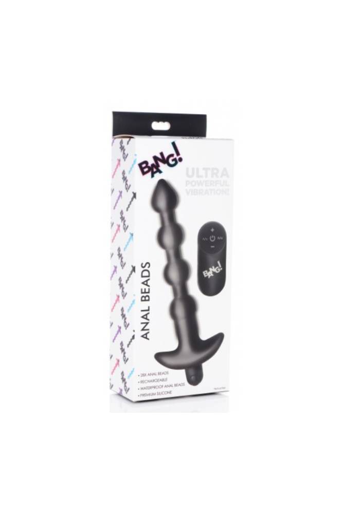 XR Brands - BANG - Remote Control Vibrating Anal Beads - Black - Stag Shop