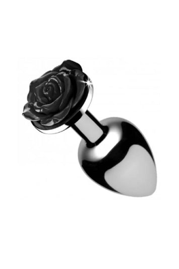 XR Brands - Booty Sparks - Black Rose Anal Plug - Large - Stag Shop
