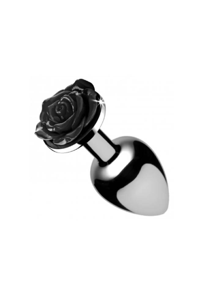 XR Brands - Booty Sparks - Black Rose Anal Plug - Medium - Stag Shop