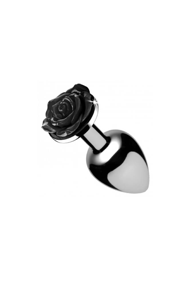 XR Brands - Booty Sparks - Black Rose Anal Plug - Small - Stag Shop