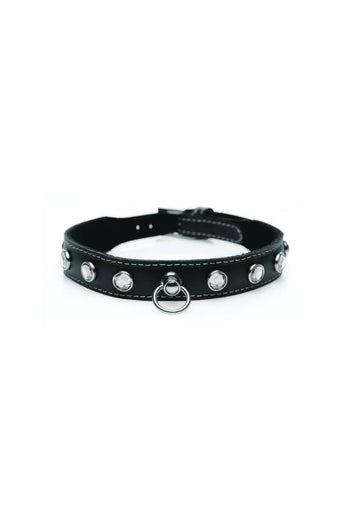 XR Brands - Master Series - Bling Vixen Choker with Rhinestones - Black/Clear - Stag Shop