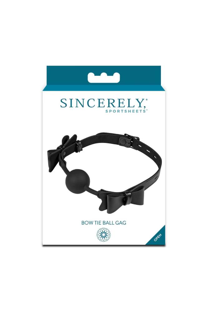 Sincerely by Sportsheets - Bow Tie Ball Gag - Black - Stag Shop