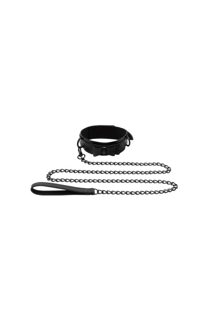 Sincerely by Sportsheets - Bow Tie Collar & Leash - Black - Stag Shop
