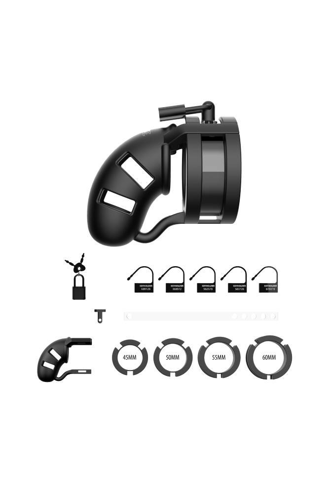 ManCage by Shots Toys - Model 18 Cock Cage Ballsplitter - 3.5 Inch - Black - Stag Shop