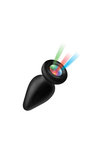 XR Brands - Booty Sparks - Light Up Silicone Medium Anal Plug - Black - Stag Shop