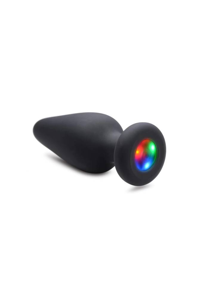 XR Brands - Booty Sparks - Light Up Silicone Medium Anal Plug - Black - Stag Shop