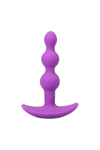 Doc Johnson - A-Play - Beaded Vibe - Remote Controlled Silicone Anal Plug - Purple - Stag Shop