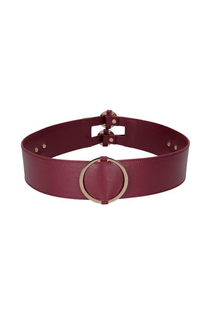 Ouch by Shots Toys - Halo - Waist Belt - Burgundy - L/XL - Stag Shop