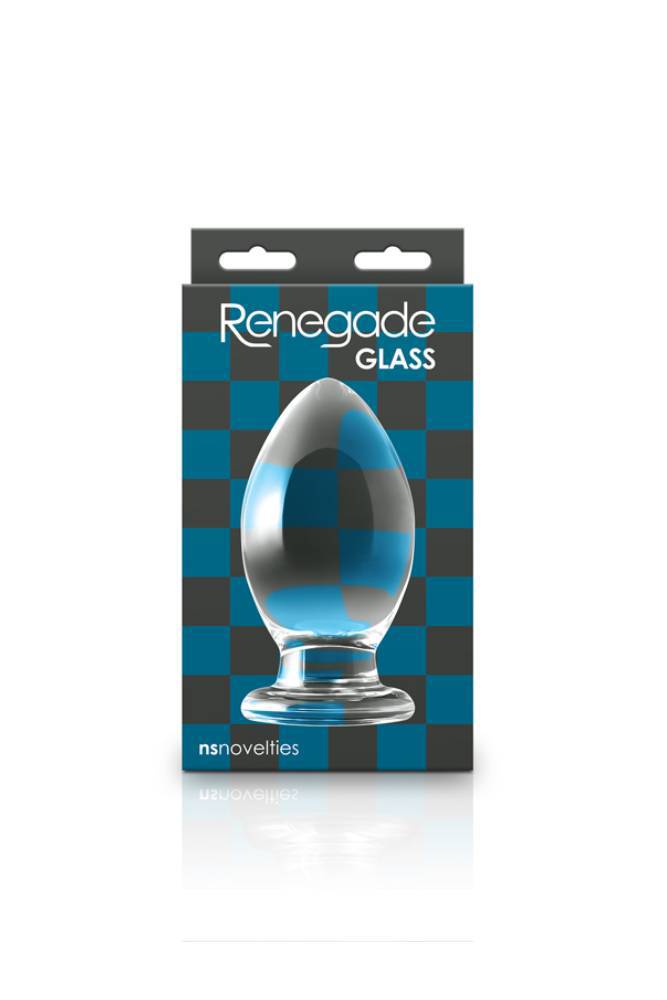 NS Novelties - Renegade - Bishop - Large Glass Butt Plug - Clear - Stag Shop