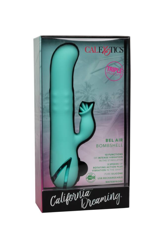Cal Exotics - California Dreaming - Bel Air Bombshell Dual Vibrator - Turquoise - Stag Shop
