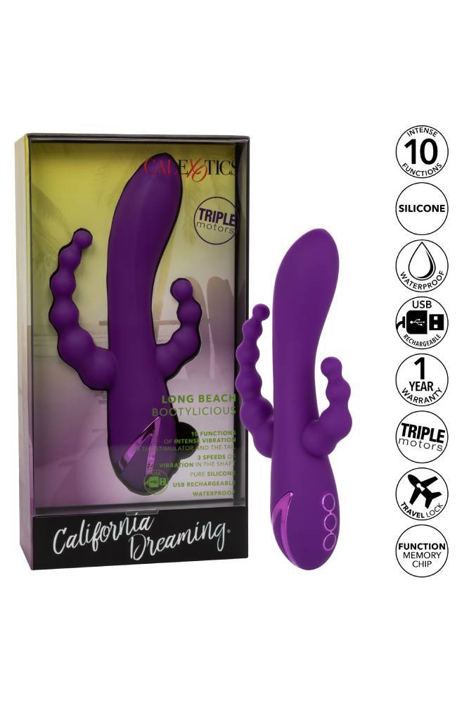 Cal Exotics - California Dreaming - Long Beach Bootylicious Triple Vibrator - Purple - Stag Shop