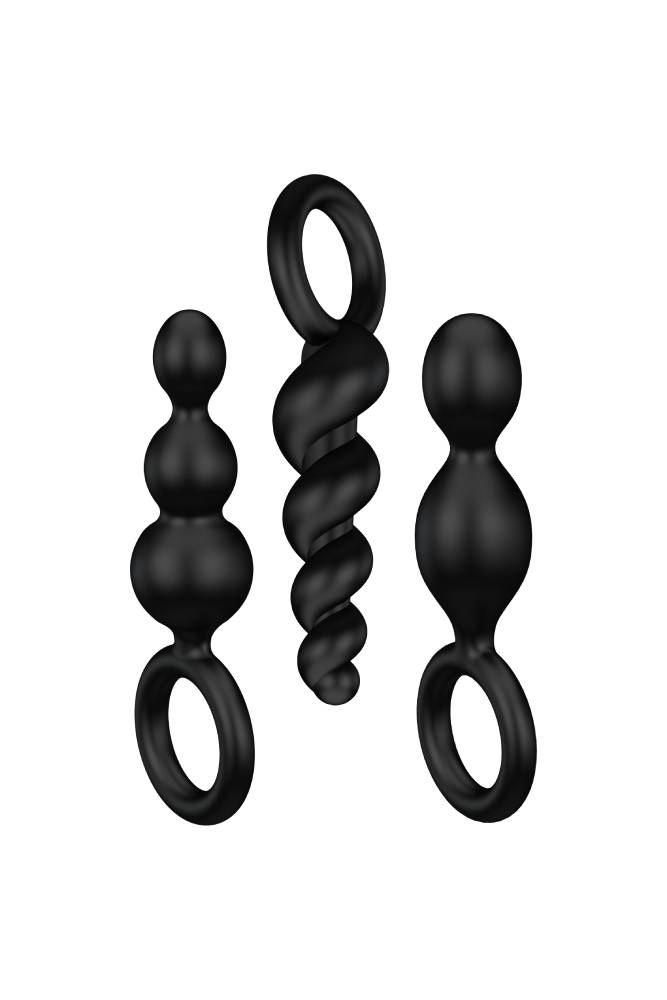 Satisfyer - Booty Call 3-Piece Plug Set - Black - Stag Shop