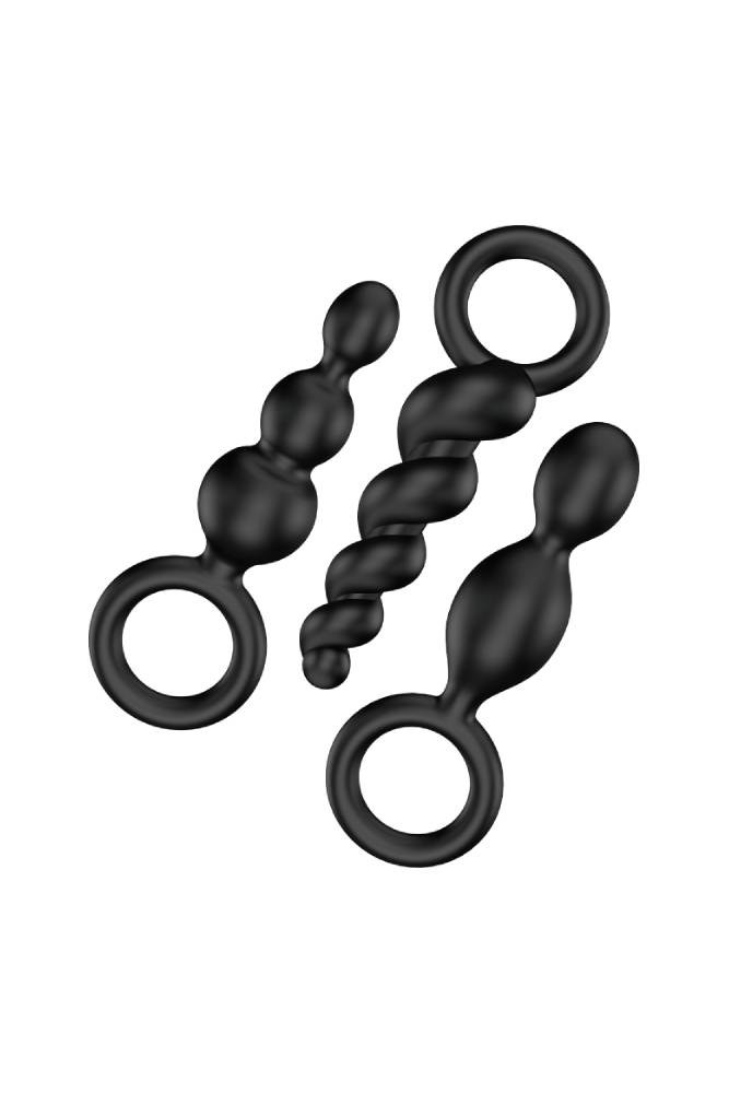 Satisfyer - Booty Call 3-Piece Plug Set - Black - Stag Shop