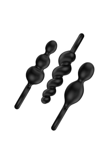 Satisfyer - Booty Call 3-Piece Plug Set - Black - Stag Shop