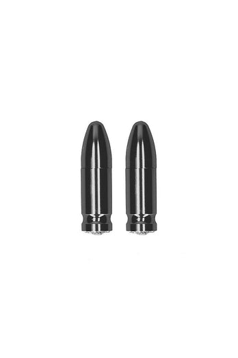 Ouch by Shots Toys - Diamond Bullet - Magnetic Nipple Clamps - Grey - Stag Shop