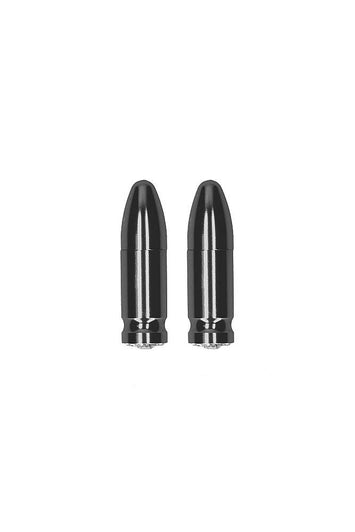 Ouch by Shots Toys - Diamond Bullet - Magnetic Nipple Clamps - Grey - Stag Shop