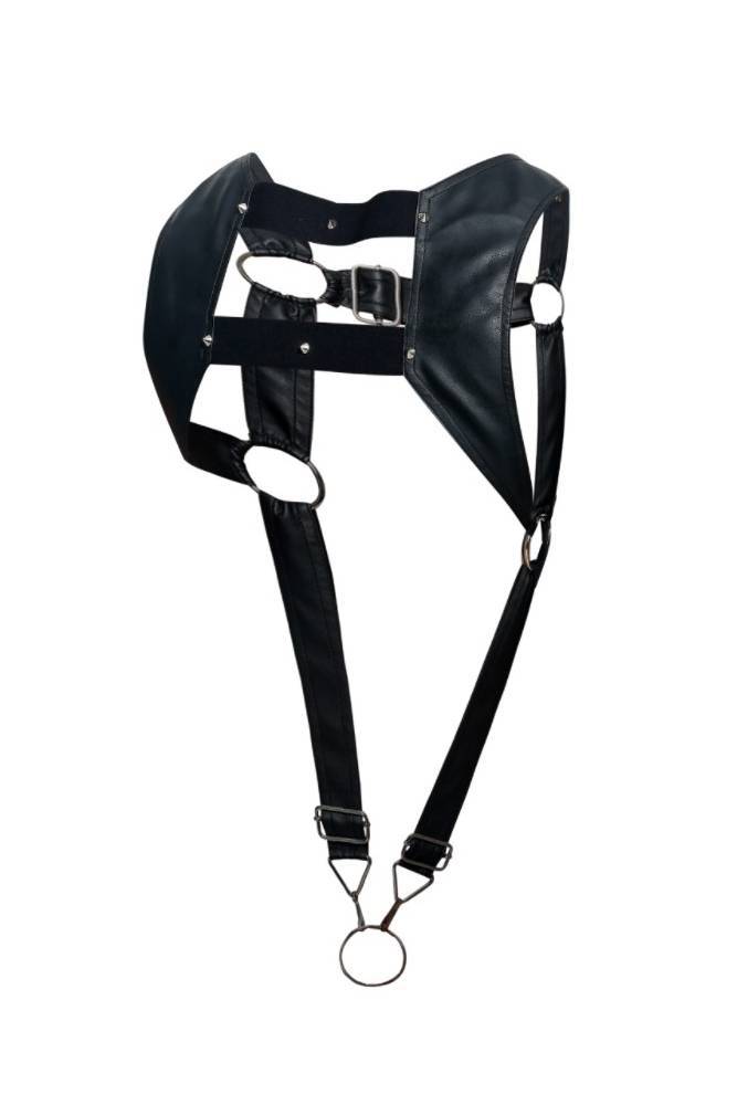 MaleBasics - DNGEON - Crop Top Cock Ring Harness - Black - OS - Stag Shop