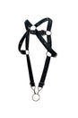 MaleBasics - DNGEON - Cross Back Cock Ring Chest Harness - Black - OS - Stag Shop