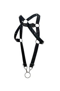 Thumbnail for MaleBasics - DNGEON - Cross Back Cock Ring Chest Harness - Black - OS - Stag Shop