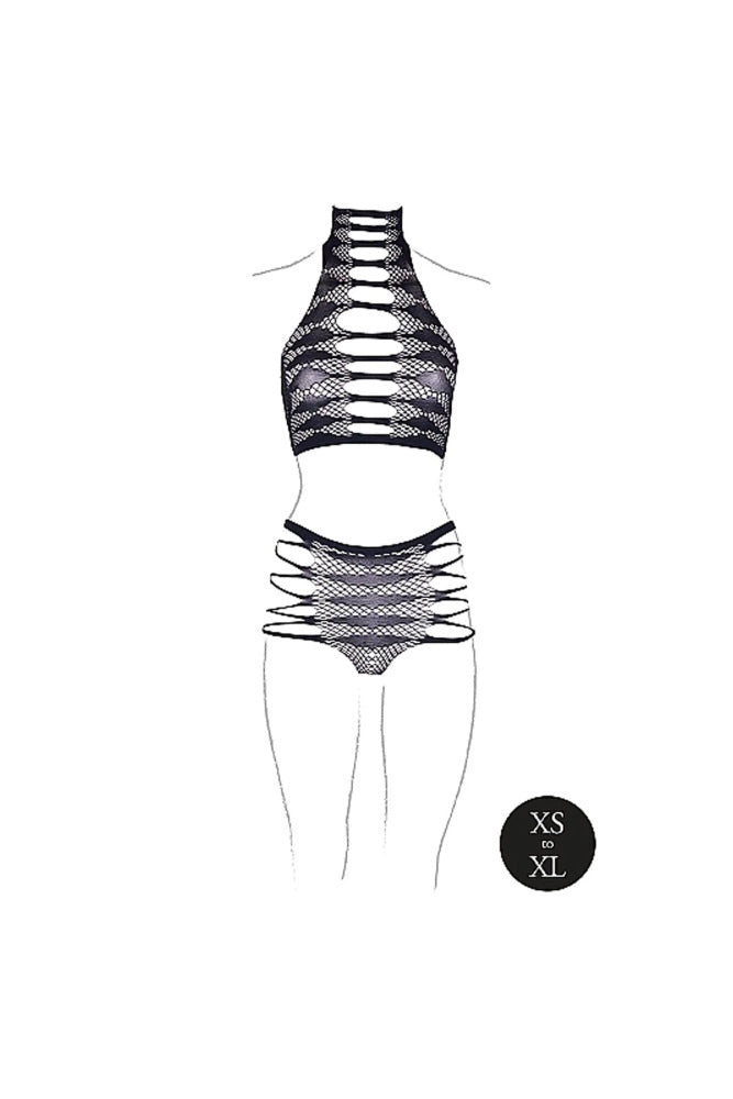 Shots Toys - Le Désir - SHA003 - Carpo Crop Top & Panty Set - Black - OS - Stag Shop