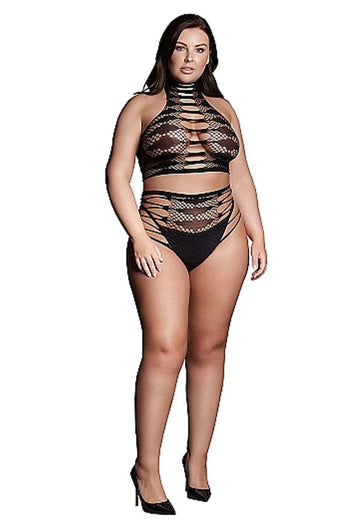 Shots Toys - Le Désir - SHA003 - Carpo Crop Top & Panty Set - Black - OS/XL - Stag Shop