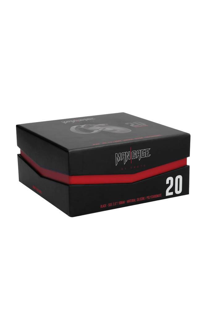 ManCage by Shots Toys - Model 20 Cock Cage - 3.5 Inch - Black - Stag Shop