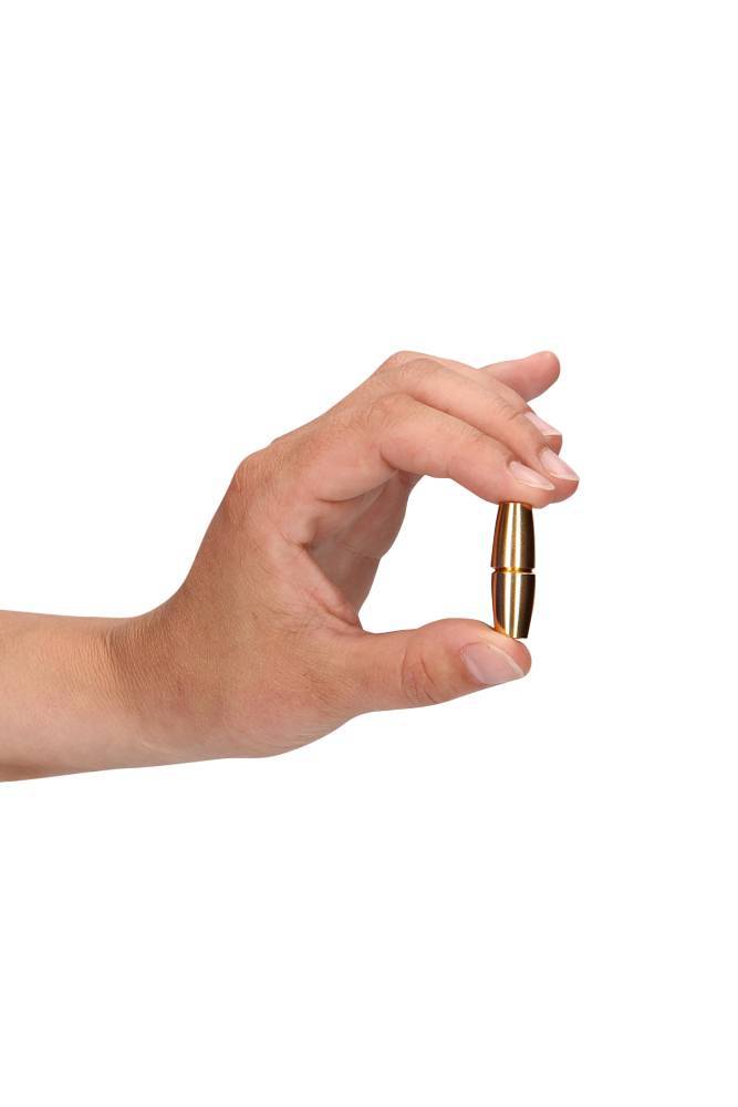 Ouch by Shots Toys - Sensual Cylinders - Magnetic Nipple Clamps - Gold - Stag Shop
