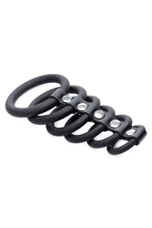 XR Brands - Gates of Hell - 6 Ring Silicone Cock Cage - Black - Stag Shop