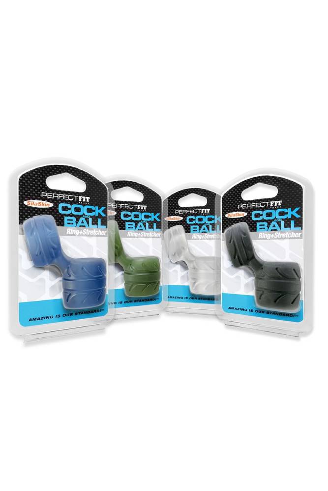 Perfect Fit - Silaskin Cock Ring and Ball Stretcher - Clear - Stag Shop
