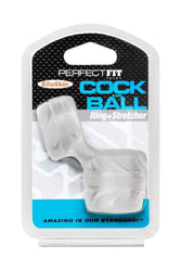 Perfect Fit - Silaskin Cock Ring and Ball Stretcher - Clear - Stag Shop