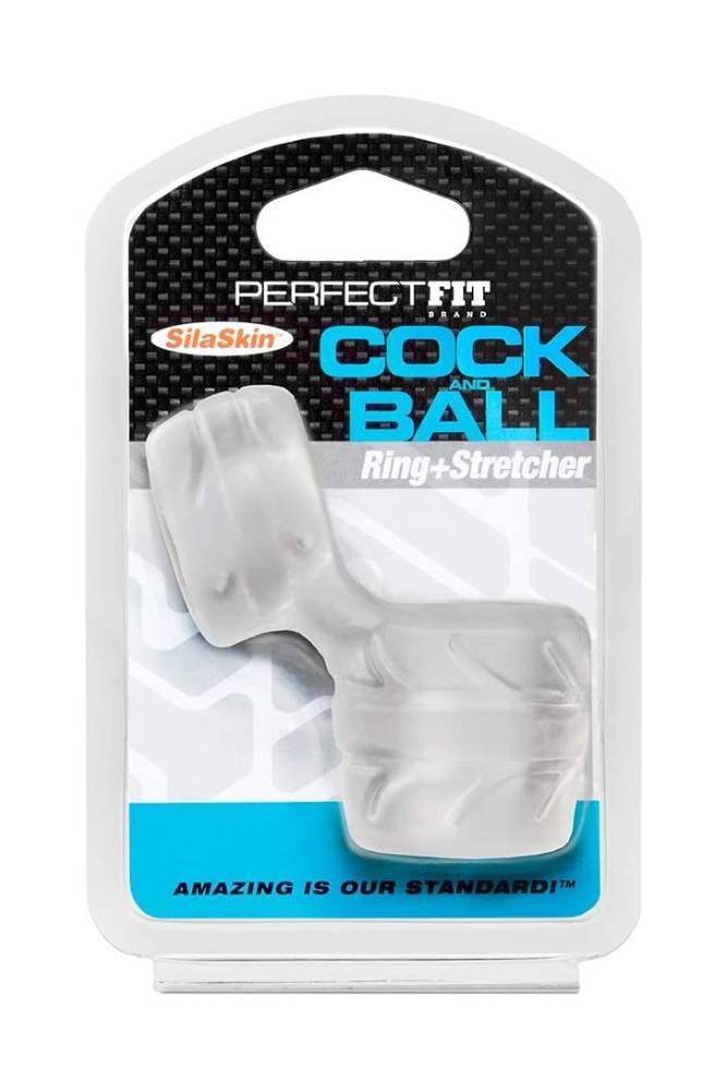 Perfect Fit - Silaskin Cock Ring and Ball Stretcher - Clear - Stag Shop