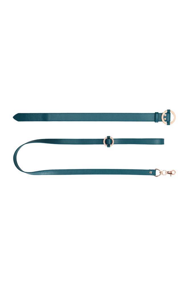 Ouch by Shots Toys - Halo - Collar with Leash - Green - Stag Shop