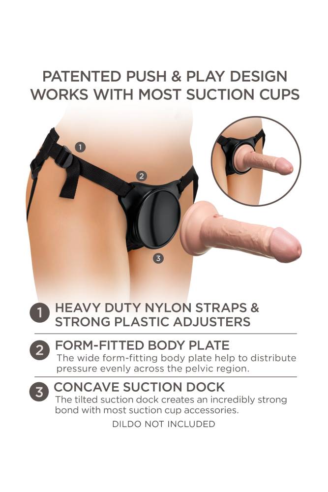 Pipedream - King Cock Elite - Comfy Body Dock Strap-on Harness - Black - Stag Shop