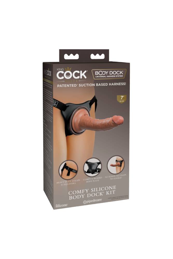 Pipedream - King Cock Elite - Comfy Silicone Body Dock Strap-on Kit - Tan - Stag Shop
