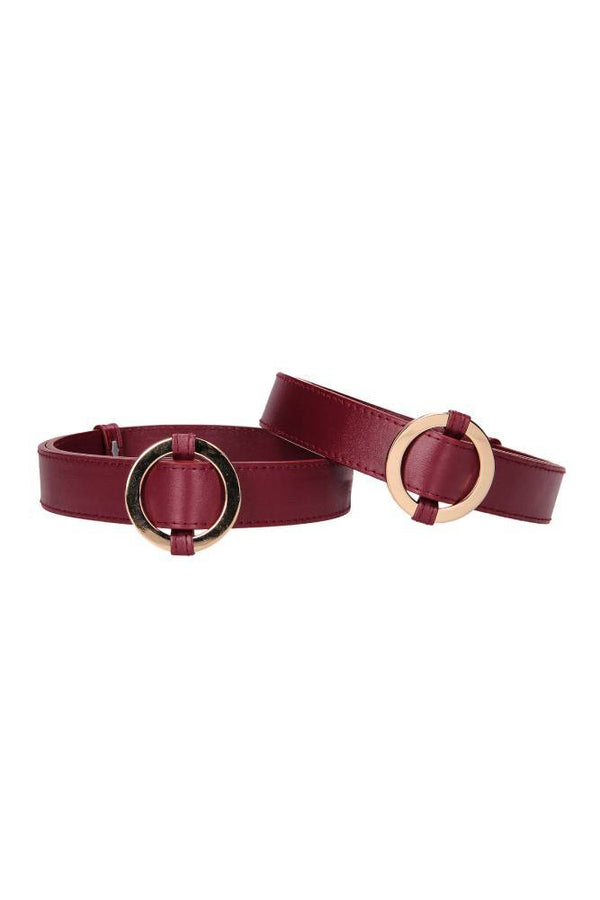 Ouch by Shots Toys - Halo - Thigh Cuffs - Burgundy - Stag Shop