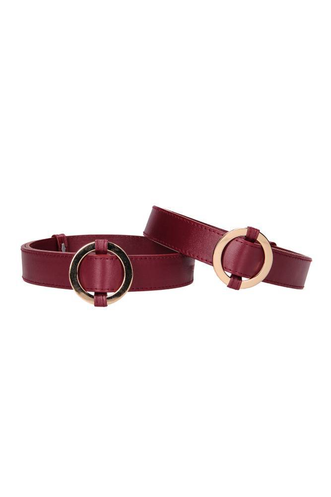 Ouch by Shots Toys - Halo - Thigh Cuffs - Burgundy - Stag Shop