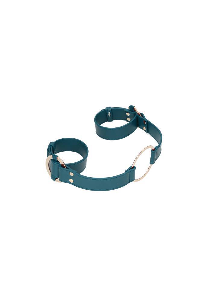 Ouch by Shots Toys - Halo - Handcuffs with Connector - Green - Stag Shop